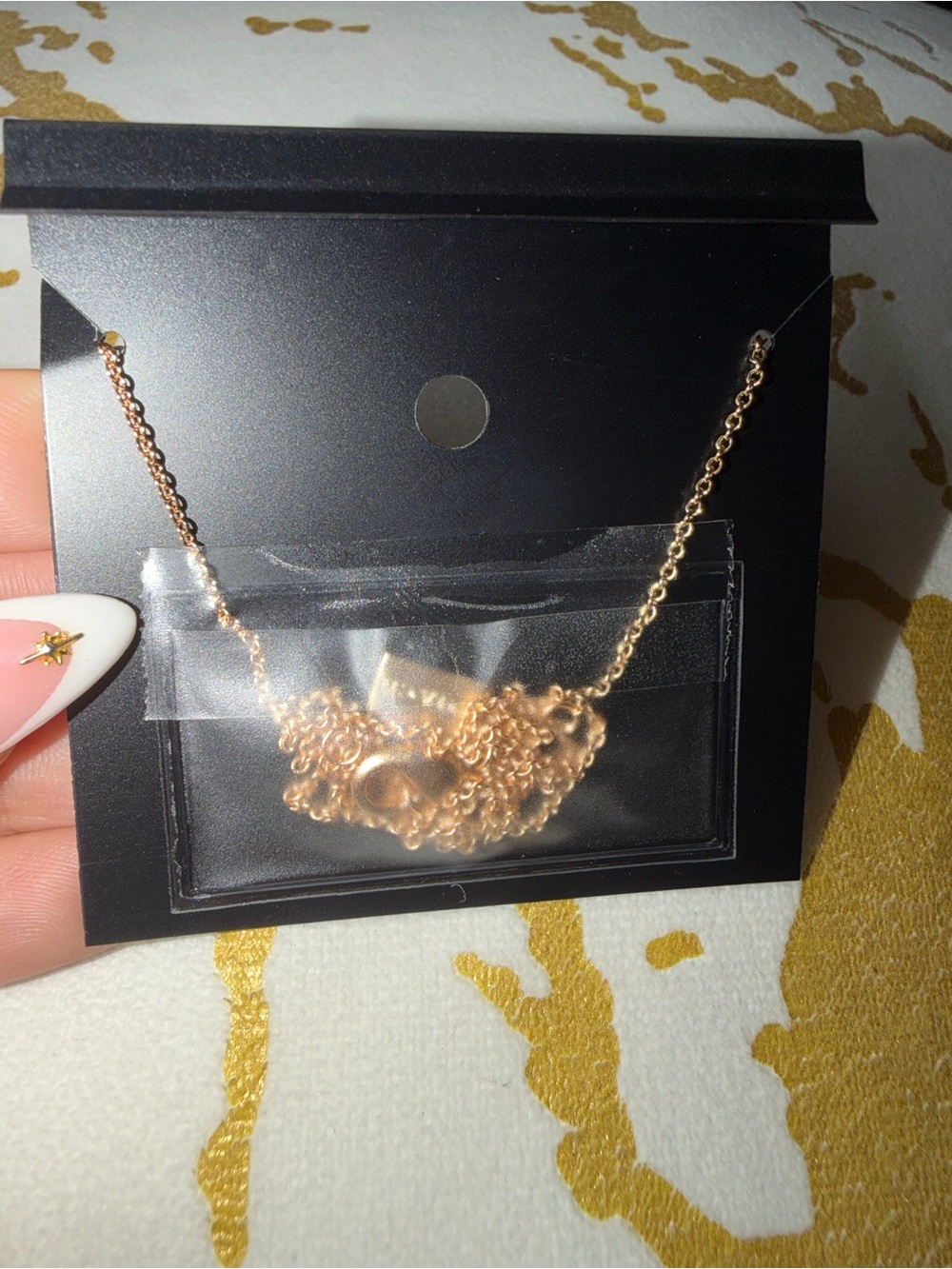 Coach Rose Gold Quilted C Tag Pendant Necklace - Picture 5 of 6